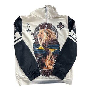 Unbranded Lion King of Clubs Hoodie, Cool Graphic Design, Men's Small, P2P 22"